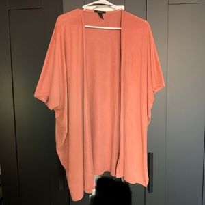 Oversized Suede Mauve Cardigan